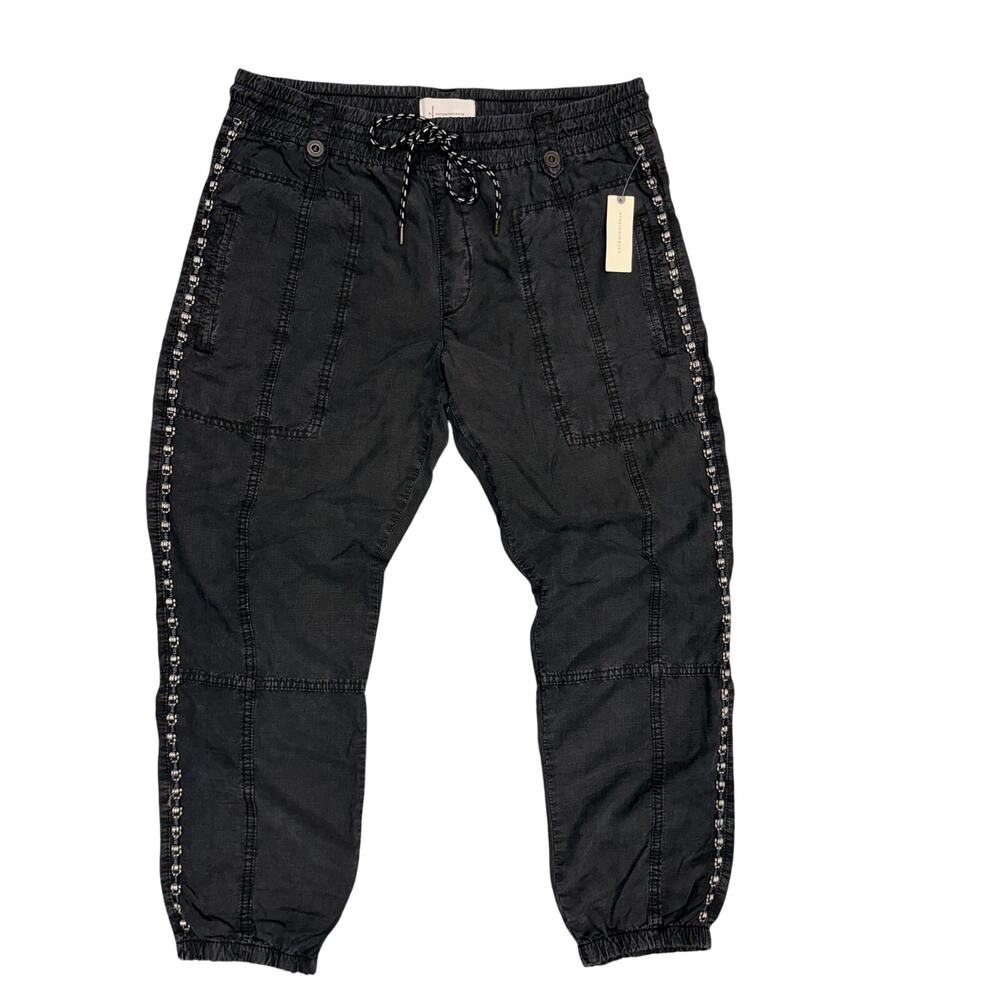 By Anthropologie Byron Seamed Utility Joggers Washed Black Large Casual Soft